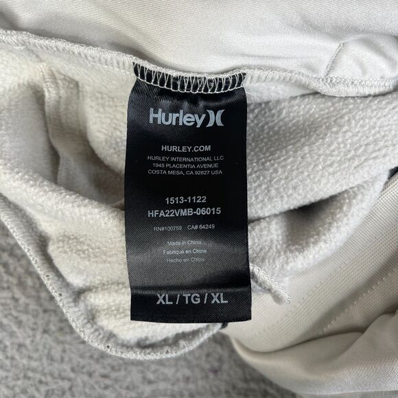 Hurley Sweat Pants Mens XL Gray Drawstring Athleisure Tapered Leg Surf Skate - Picture 6 of 16